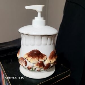 Mushroom Decorated Soap Dispenser